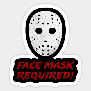 Jason face mask required Sticker